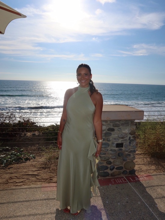 Hello Molly Dresses & Skirts - Formal Sage Halter Evening Dress